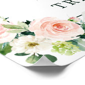 Blush Pink Bloom Sweets and Treats Dessert Sign ポスター (角)