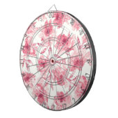 Blush Pink Blossoms Watercolor Painted Airy Floral ダーツボード (正面右)