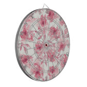 Blush Pink Blossoms Watercolor Painted Airy Floral ダーツボード (正面左)