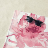 Blush Pink Blossoms Watercolor Painted Airy Floral ビーチタオル (インサイチュ)