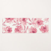 Blush Pink Blossoms Watercolor Painted Airy Floral ヨガマット (正面(横))