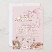 Blush Pink Boho Baby in bloom Baby Shower  招待状 (正面)