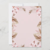  Blush Pink Boho Baby Shower Girl Baby Brunch  招待状 (裏面)