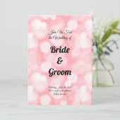 Blush Pink Bokeh Fairy Lights Wedding Invitation 招待状 (スタンド正面)