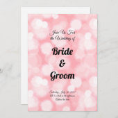 Blush Pink Bokeh Fairy Lights Wedding Invitation 招待状 (正面/裏面)