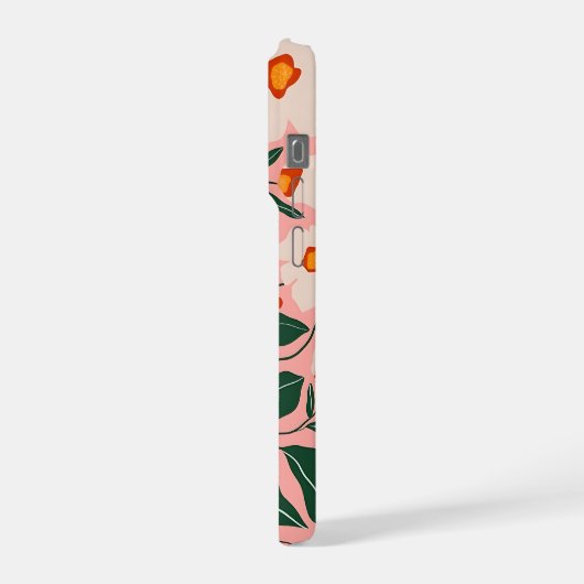 Blush Pink Botanical Floral Phone Case iPhoneケース (左側面)