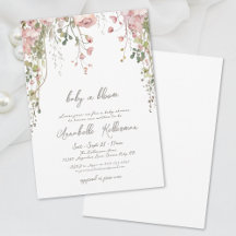 Blush Pink Botanical Wildflower Baby Shower