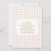 Blush Pink Bow A Little Pumpkin Baby Shower girl 招待状 (裏面)