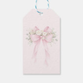 Blush Pink Bow Baby Shower Thank you ギフトタグ (裏面)