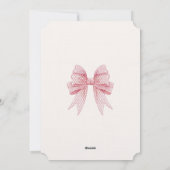 Blush Pink Bow Birthday  招待状 (裏面)