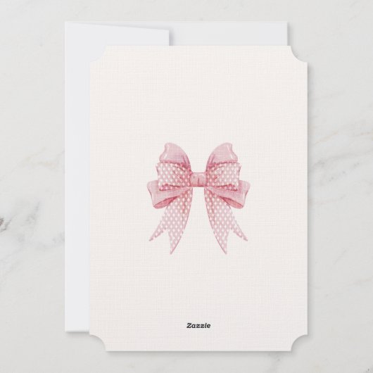 Blush Pink Bow Birthday  招待状 (裏面)