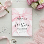 Blush Pink Bow Birthday Invitation 招待状