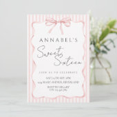 Blush Pink Bow Birthday Invitation 招待状 (スタンド正面)