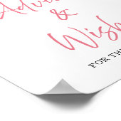 Blush Pink Bow Bridal Shower Advice & Wishes Sign ポスター (角)