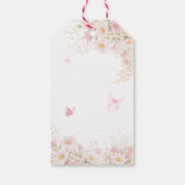 Blush Pink Bow Butterfly Baby Shower Thank You ギフトタグ (裏面)