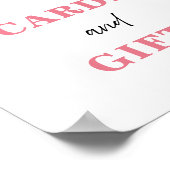 Blush Pink Bow Cards and Gifts Bridal Shower Sign ポスター (角)