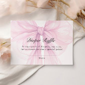 Blush Pink Bow Diaper Raffle Ticket エンクロージャーカード
