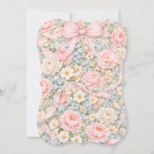 Blush Pink Bow Floral Girl Baby Shower 招待状 (裏面)