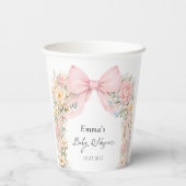 Blush Pink Bow Garden Baby Shower 紙コップ (裏面)