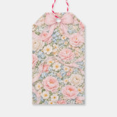 Blush Pink Bow Garden Baby Shower Thank you ギフトタグ (裏面)