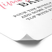 Blush Pink Bow Mimosa Bar Bridal Shower Sign ポスター (角)