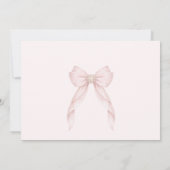 Blush Pink Bow Photo Baptism Thank you Card 招待状 (裏面)