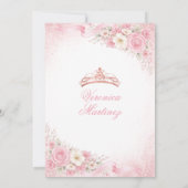 Blush Pink Bow Princess Floral Girl Quinceañera 招待状 (裏面)