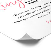 Blush Pink Bow Ring Hunt Bridal Shower Game Sign ポスター (角)