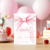 Blush Pink Bow Sweet 16 Invitation 招待状