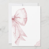 Blush Pink Bow Sweet Fifteen Birthday 招待状 (裏面)