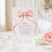 Blush Pink Bow Whimsical Minimalist Bridal Shower 招待状