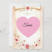 Blush pink bridal shower elegant Floral Invitation 招待状 (裏面)