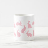 Blush Pink Bunnies With Custom Monogram Easter コーヒーマグカップ (中央)