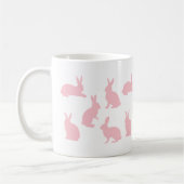 Blush Pink Bunnies With Custom Monogram Easter コーヒーマグカップ (左)