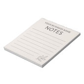 Blush Pink Business Minimalist Simple Botanical ノートパッド (回転)