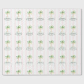 Blush Pink Cabana Stripes Palm Beach Club ラッピングペーパー (フラット)