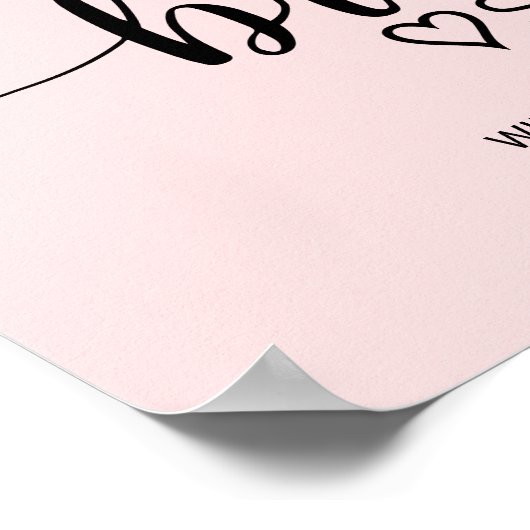 Blush Pink Calligraphy Bridal Shower Welcome ポスター (角)