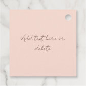 Blush Pink Can Bearly Wait Teddy Bear Baby Shower フェイバータグ (裏面)