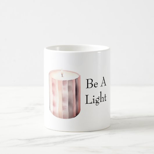 Blush Pink Candle Be A Light コーヒーマグカップ (中央)