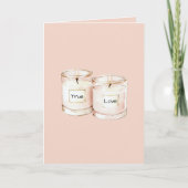 Blush Pink Candles True Love カード (正面)