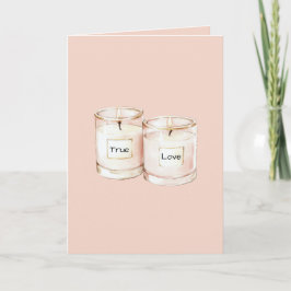Blush Pink Candles True Love カード