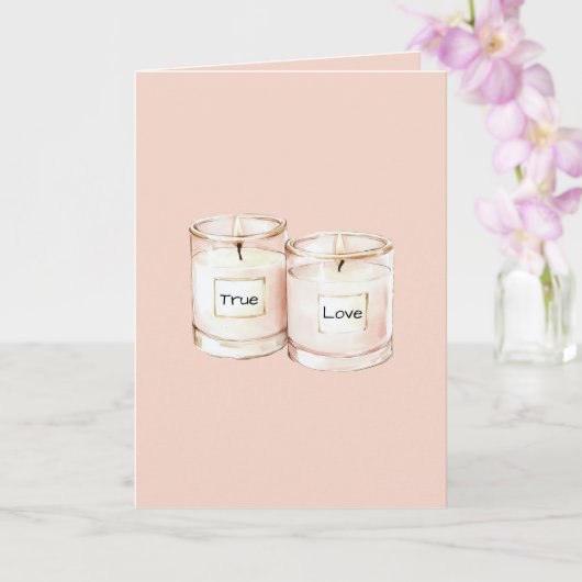 Blush Pink Candles True Love カード (蘭)