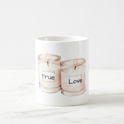 Blush Pink Candles True Love コーヒーマグカップ (中央)