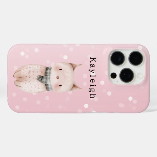 Blush Pink Cat Confetti Dots   Case-Mate iPhoneケース (裏面 (横))