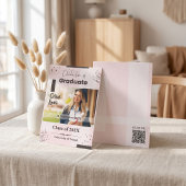 Blush Pink Celebration of Graduate Photo QR Code 招待状