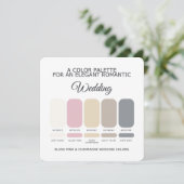 Blush Pink Champagne Wedding Color Palette Card 招待状 (スタンド正面)