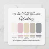 Blush Pink Champagne Wedding Color Palette Card 招待状 (裏面)