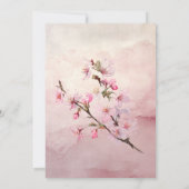 Blush Pink Cherry Blossom Flower Japanese Wedding 招待状 (裏面)