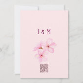 Blush Pink Cherry Blossom Gold Wedding Invitation 招待状 (裏面)