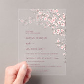 Blush Pink Cherry Blossom Wedding アクリル招待状 (インサイチュ (ポータブル))